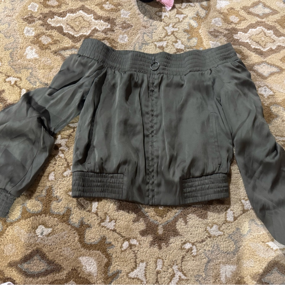 BCBGMaxAzria Olive Green Bomber